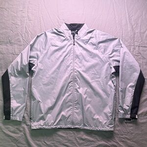 Adidas Men's Light Gray and Black Golf Windbreaker